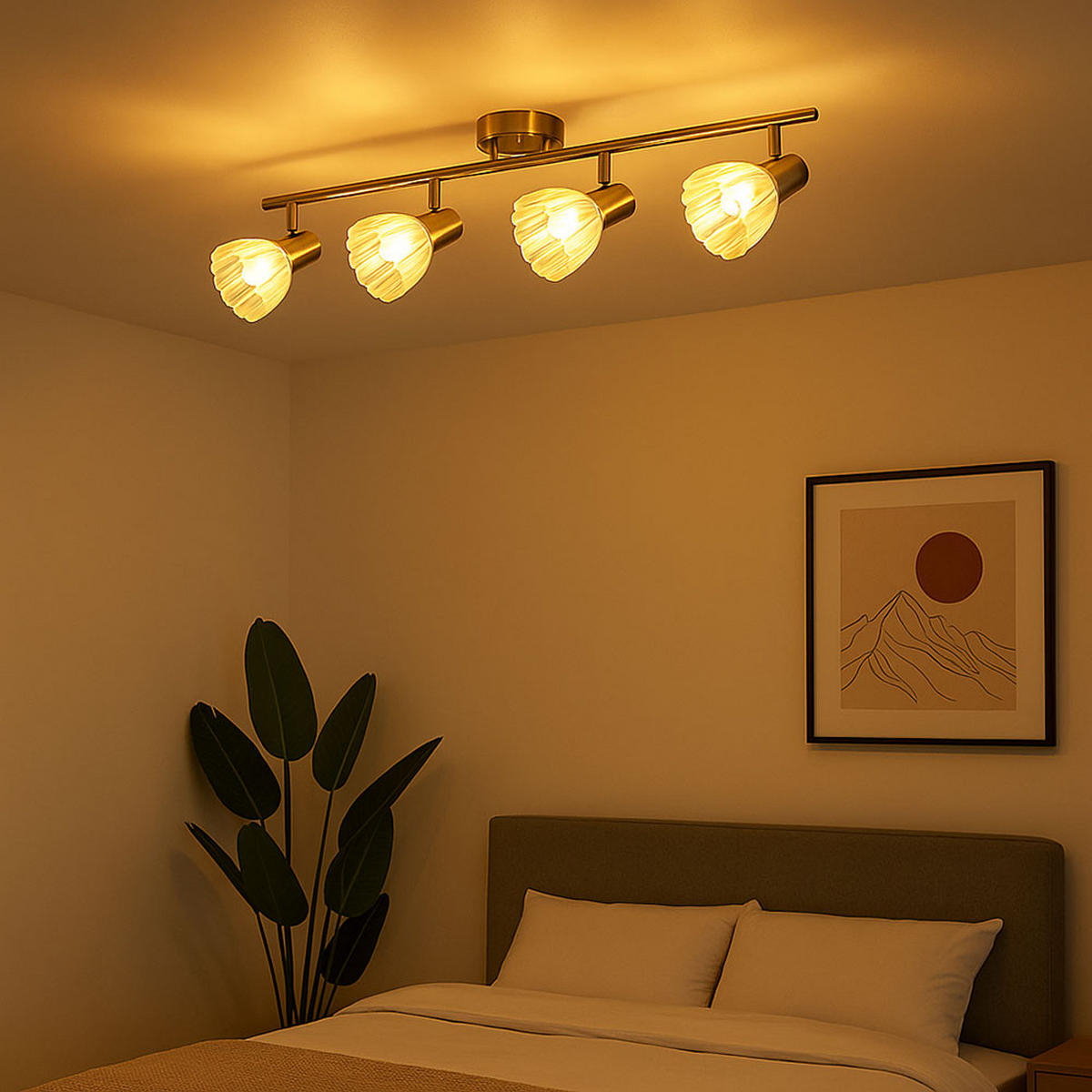 DECKENLEUCHTE Metall Glas Anthrazit - Anthrazit, Glas (70/13/19cm) - Globo Lighting