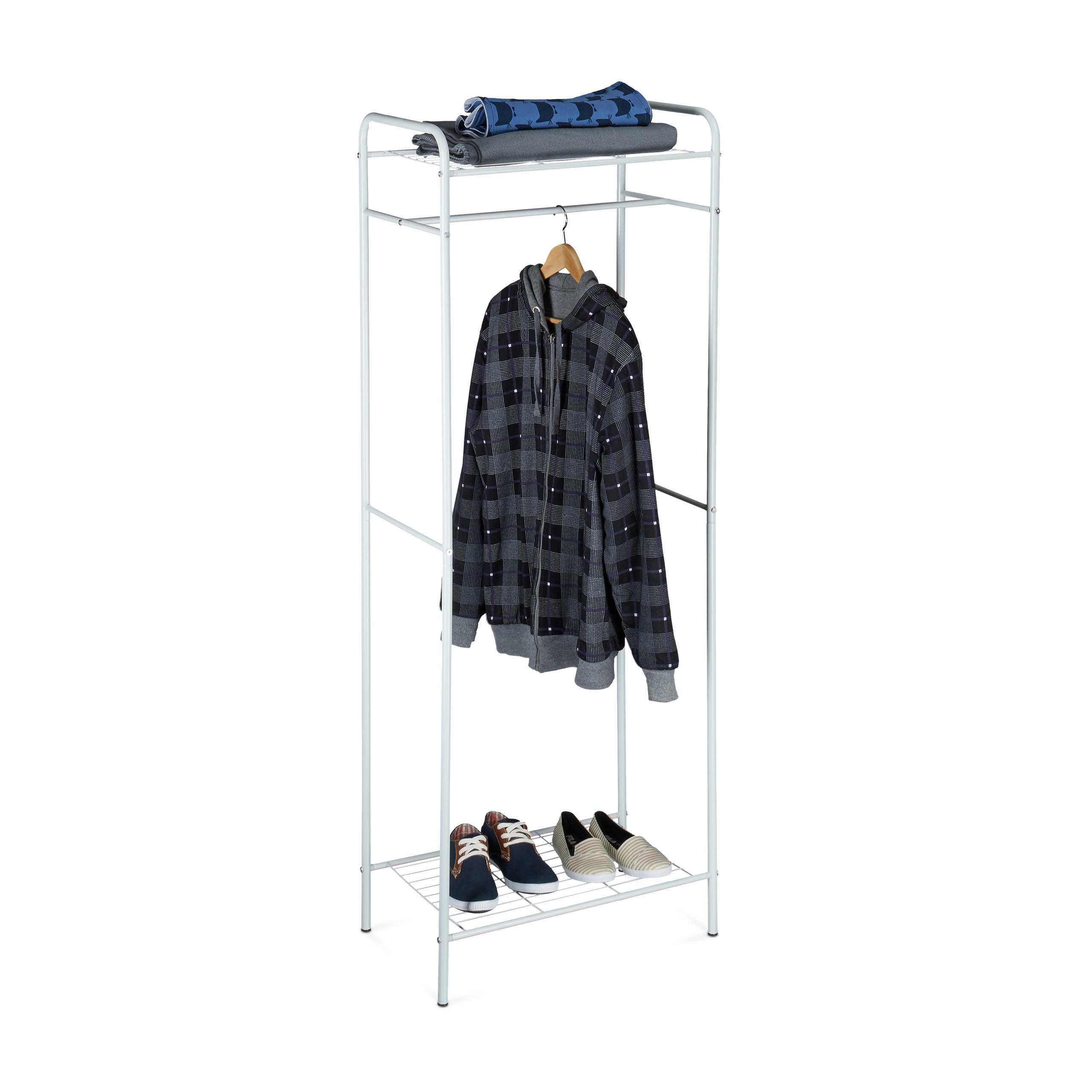KLEIDERSTÄNDER - Weiß, Metall (60.5/166/38cm) - Relaxdays