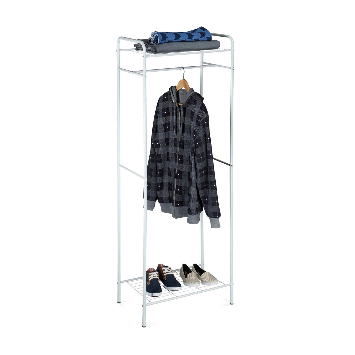 KLEIDERSTÄNDER - Weiß, Metall (60.5/166/38cm) - Relaxdays