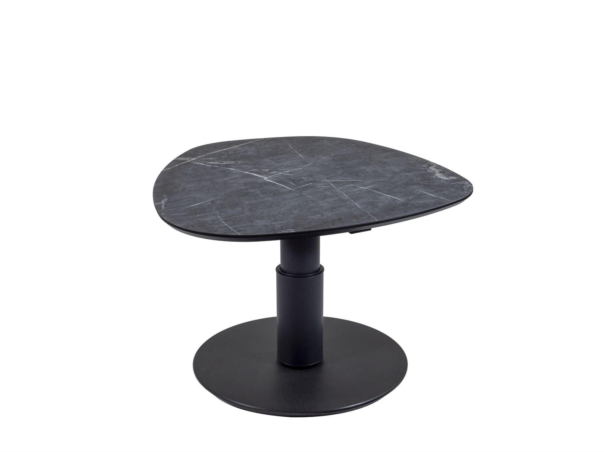 COUCHTISCH Cemile 80x80x39 höhenverstellbar Anthrazit/Marble Grigio - Schwarz, Keramik (80/80/39cm) - 58aufmkessel