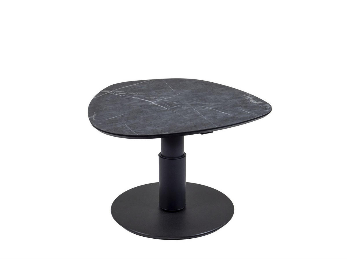 COUCHTISCH Cemile 80x80x39 höhenverstellbar Anthrazit/Marble Grigio - Schwarz, Keramik (80/80/39cm) - 58aufmkessel