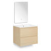 WASCHTISCHKOMBI 60 cm Eiche 3 Teile - Eichefarben, Holz/Keramik (61/124/47cm) - Homestyle4u