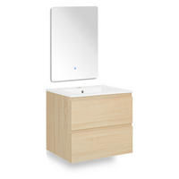 WASCHTISCHKOMBI 60 cm Eiche 3 Teile - Eichefarben, Holz/Keramik (61/124/47cm) - Homestyle4u