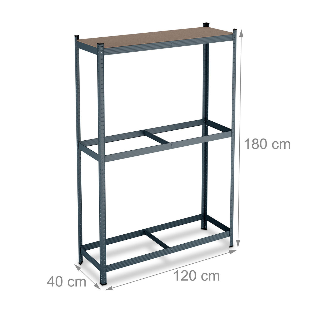 REIFENREGAL - Grau, Holzwerkstoff/Kunststoff (120/180/40cm) - Relaxdays