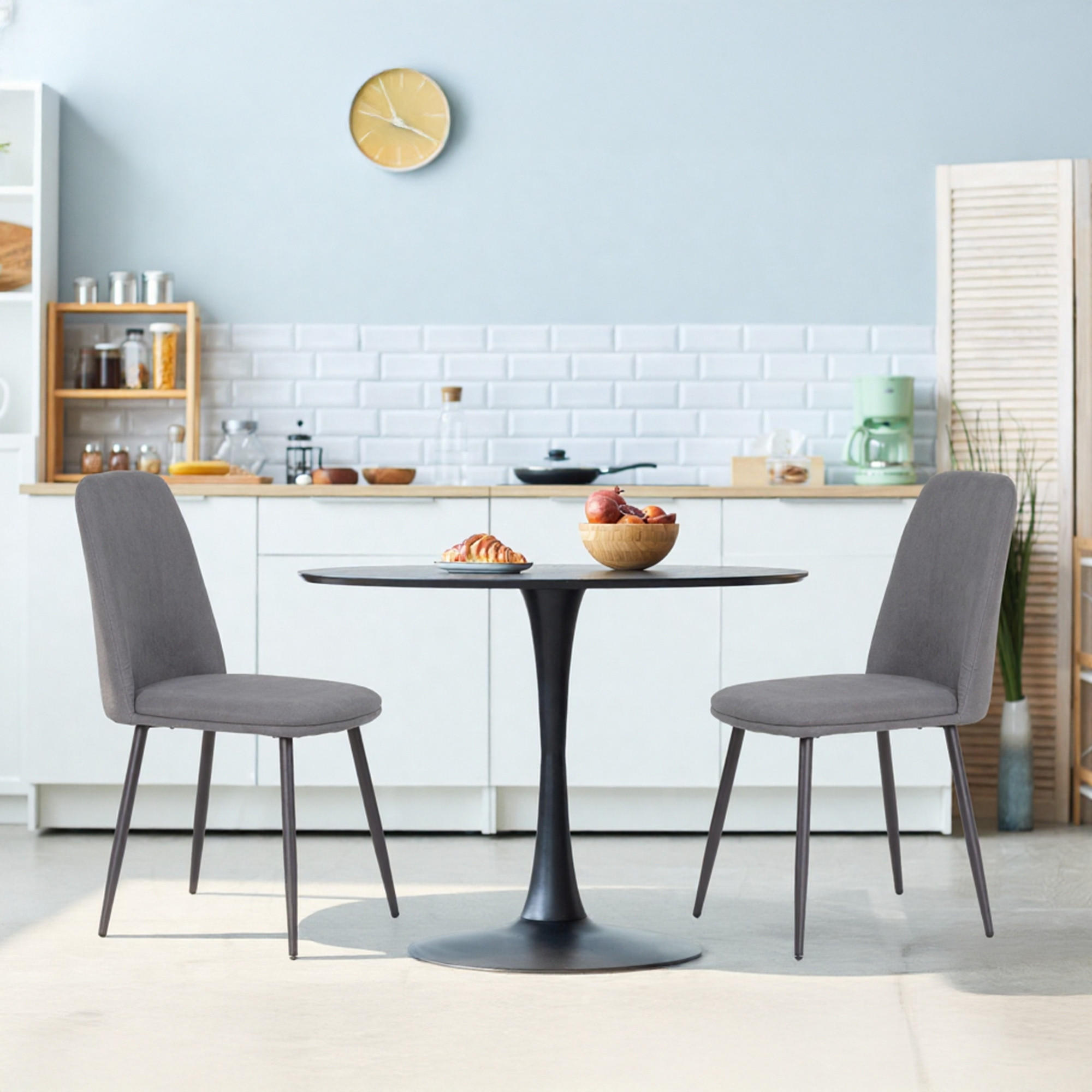 ESSZIMMERSTÜHLE Bono 2er Set Grau - Grau, Textil (55/85/48cm) - Albatros