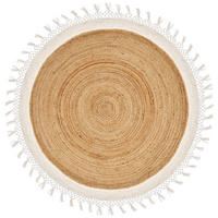 TEPPICH Marts geflochten 140/140 - Beige, Naturmaterialien (140/140cm) - Beliani