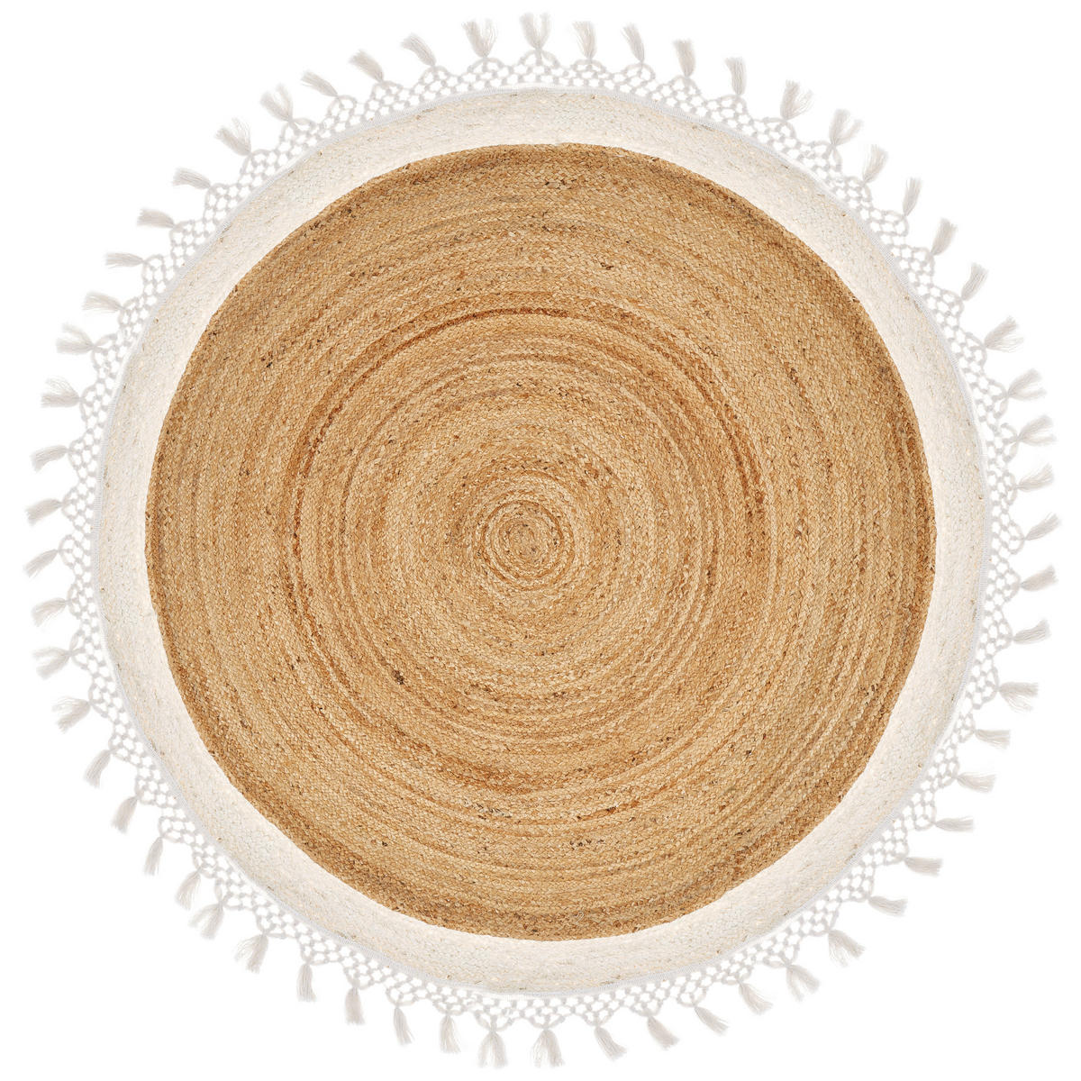 TEPPICH Marts geflochten 140/140 - Beige, Naturmaterialien (140/140cm) - Beliani