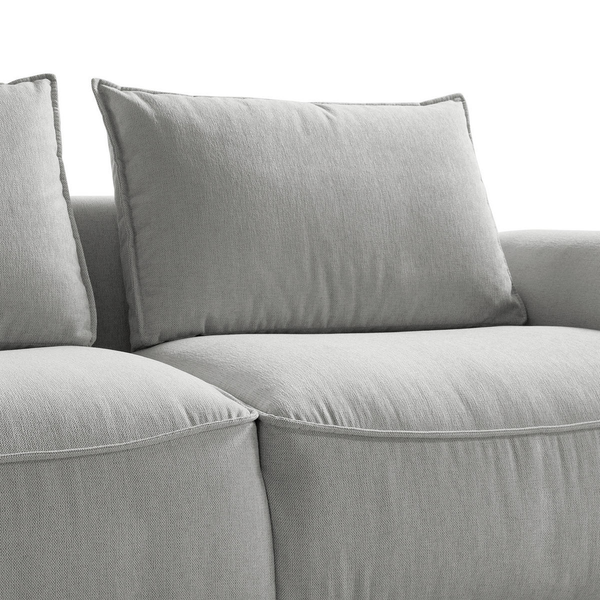 2,5-SITZER SOFA - modular - Schwarz/Hellblau, Kunststoff/Textil (184/82/99cm) - home24