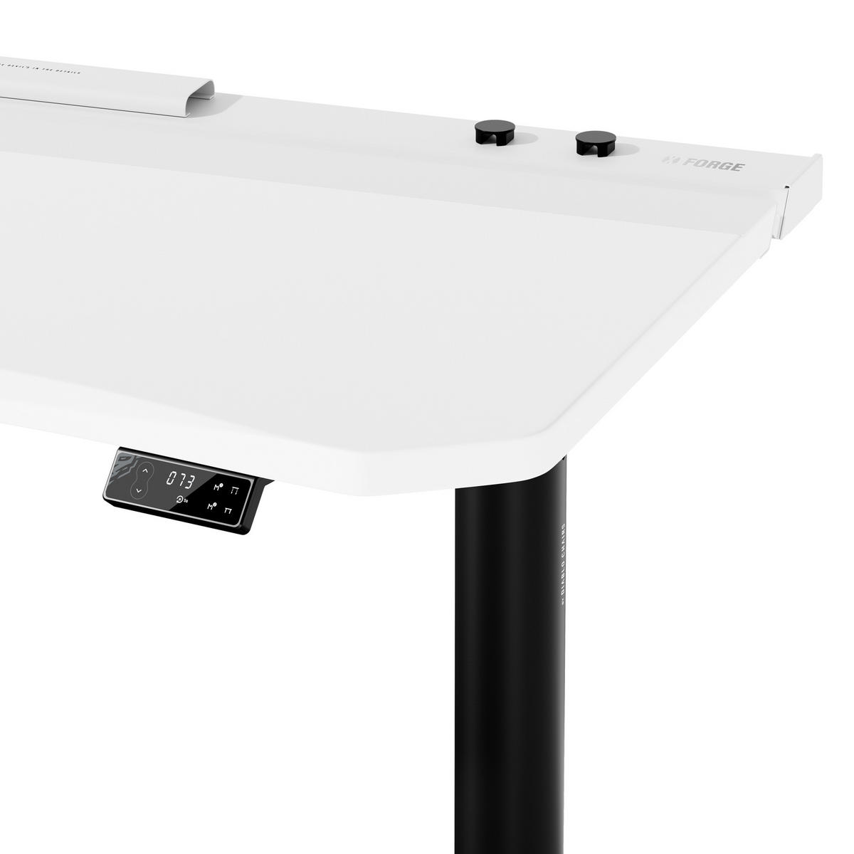 ELEKTRISCH verstellbarer Gaming-Schreibtisch X-Forge 120 x 70 cm - Schwarz/Weiß, Metall (70/160/73cm) - Diablo Chairs
