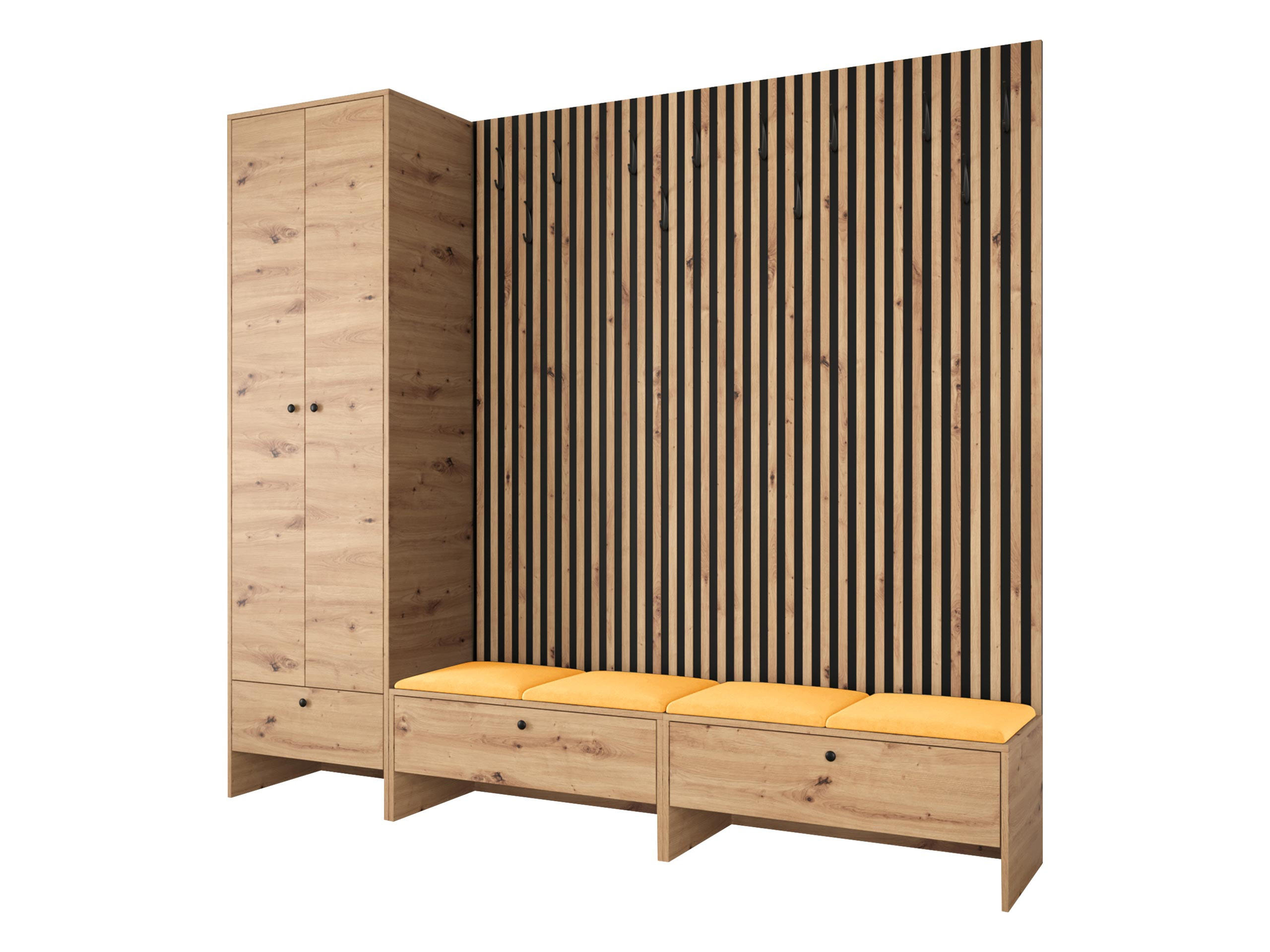 GARDEROBE Balma VI - Orange, Holzwerkstoff (230/206/44cm) - MIRJAN24