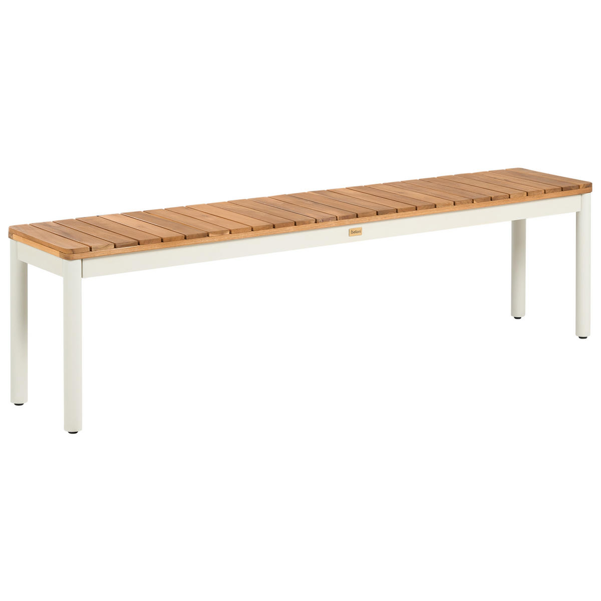 GARTENMÖBEL-SET mit Bänken 6-Sitzer Akazienholz Braun Corricella - Creme, Holz - Beliani