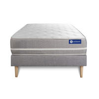 BETT Actimemo touch Memory-Schaum 90 x 190 cm h1 - Kit Bettgestell Grau - Beige/Grau, Karton/Holz (90/190cm) - ACTISOM