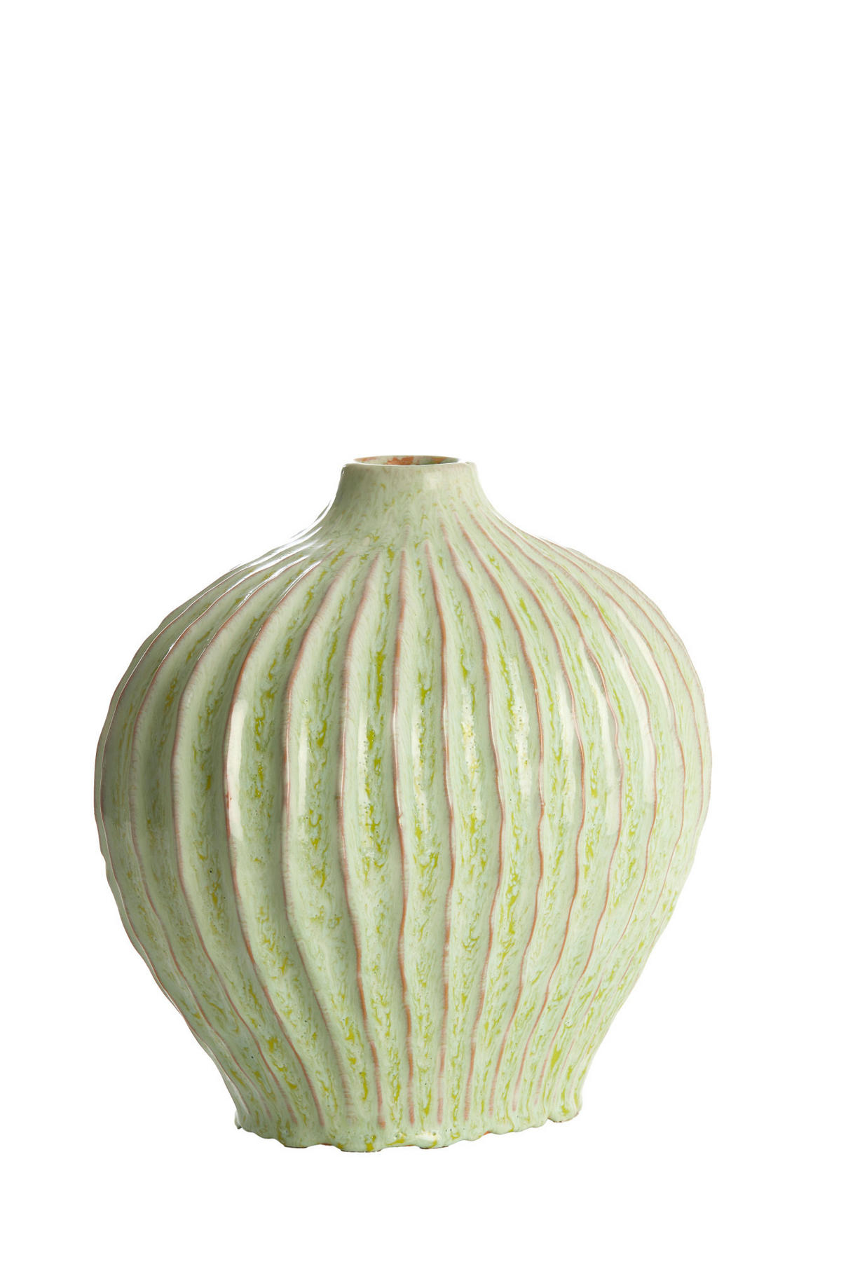 VASE Lorito Grün Ø35/30 cm - Grün, Keramik (30cm) - Light & Living