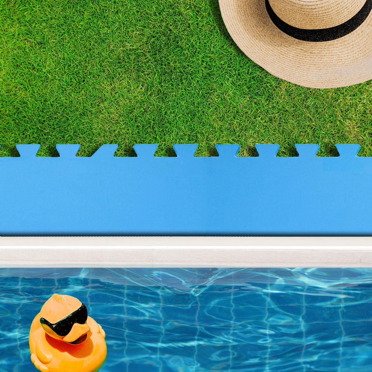 POOLMATTEN 10,3m² 44 EVA Matten 50 cm Blau - Blau, Kunststoff (50/50cm) - eyepower