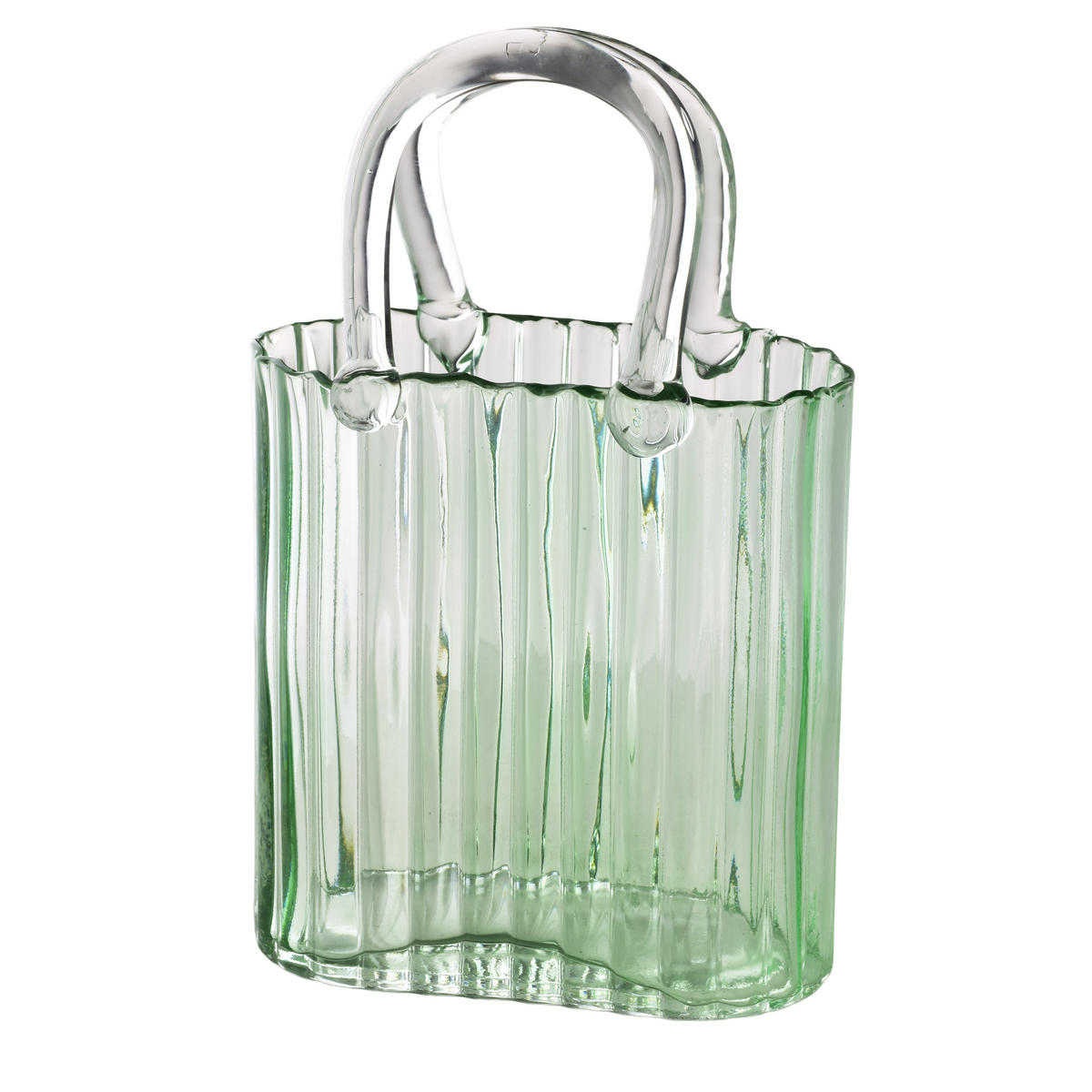 VASE Serenite Bag Transparent Glas - Grün, Glas (30cm) - Mondex