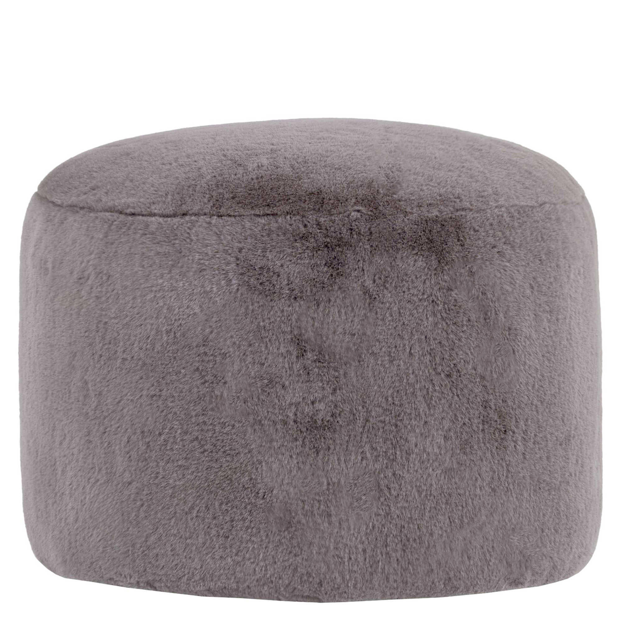 SITZPOUF Milano Kaninchenkunstfell - Grau, Textil (55/35/55cm) - icon