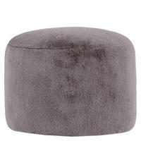 SITZPOUF Milano Kaninchenkunstfell - Grau, Textil (55/35/55cm) - icon