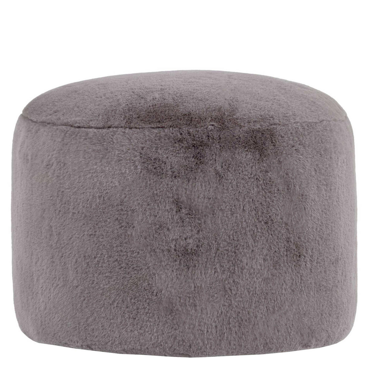 SITZPOUF Milano Kaninchenkunstfell - Grau, Textil (55/35/55cm) - icon