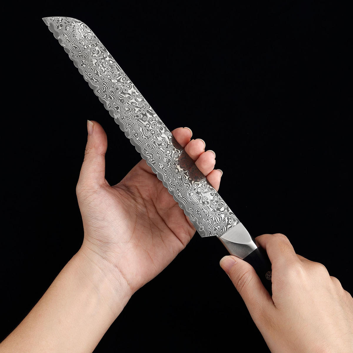 BROTMESSER 20 cm - Schwarz, Holz/Metall (35cm) - Zayiko