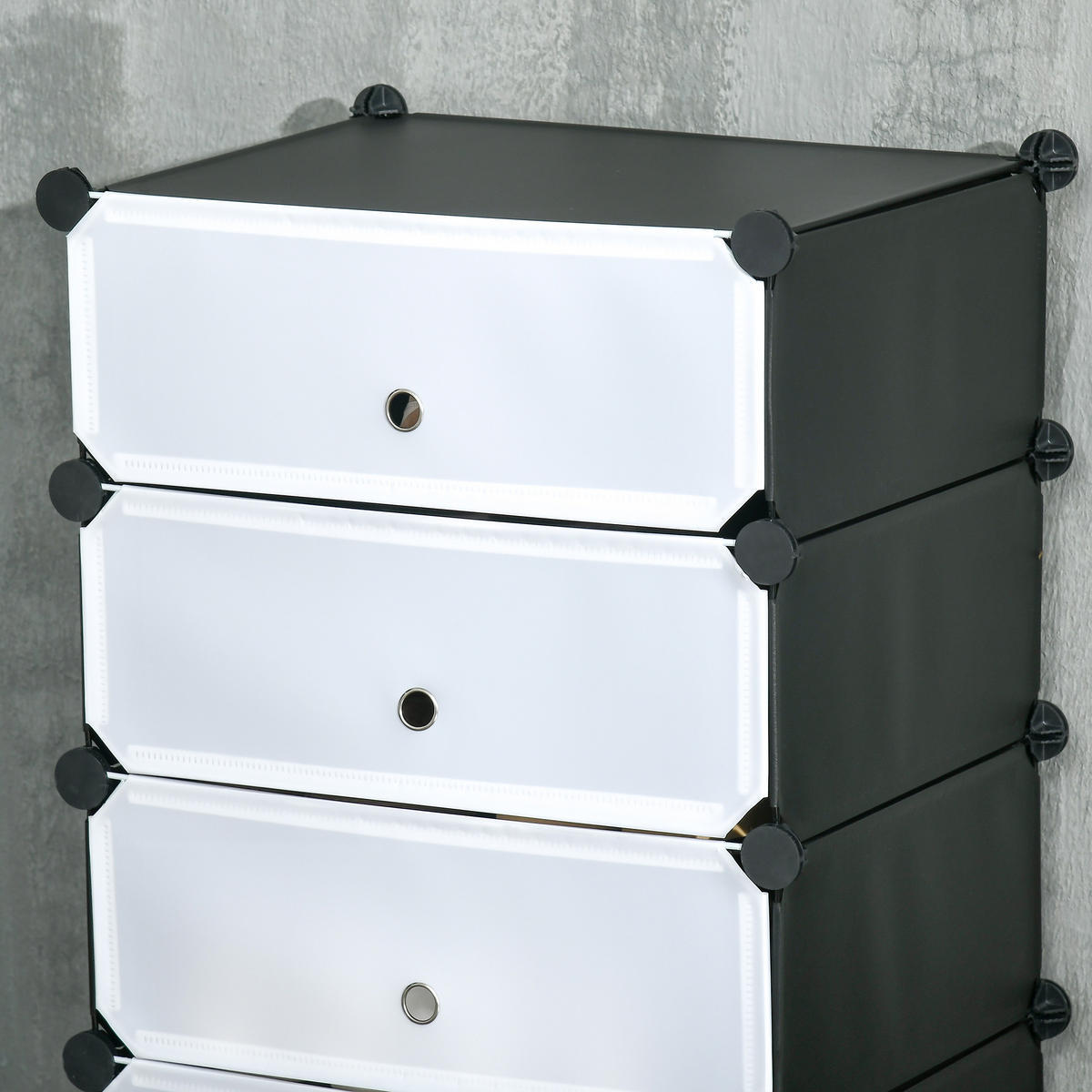 SCHUHSCHRANK Weiß 6 Fächer 49/36,5/108 cm - Weiß, Kunststoff (49/108/36.5cm) - PANGIVO