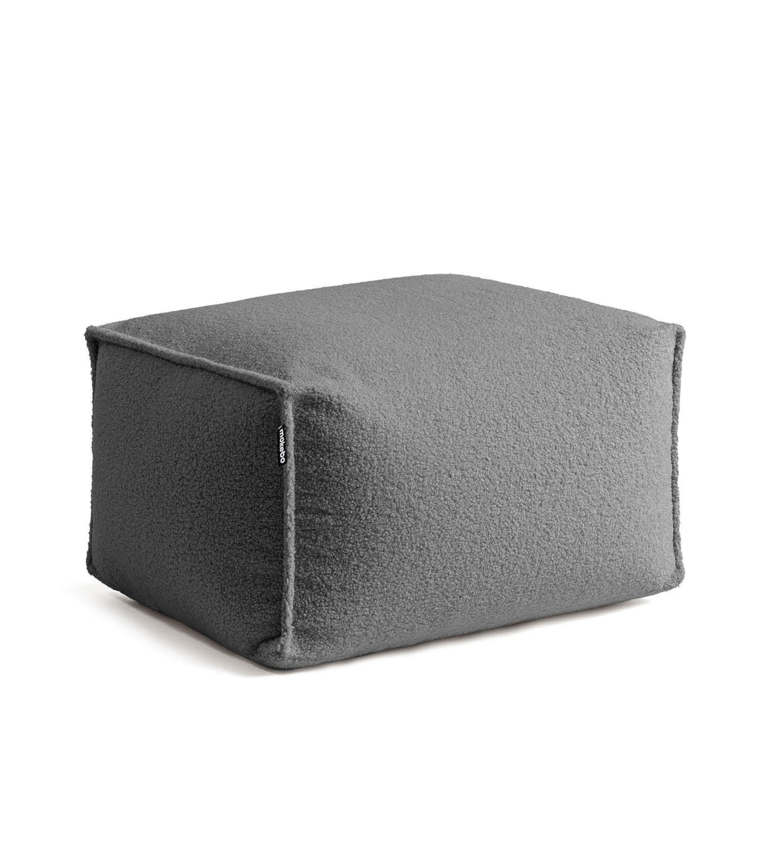 POUF Bouclé Block - Anthrazit, Textil (55/65/35cm) - Mokebo