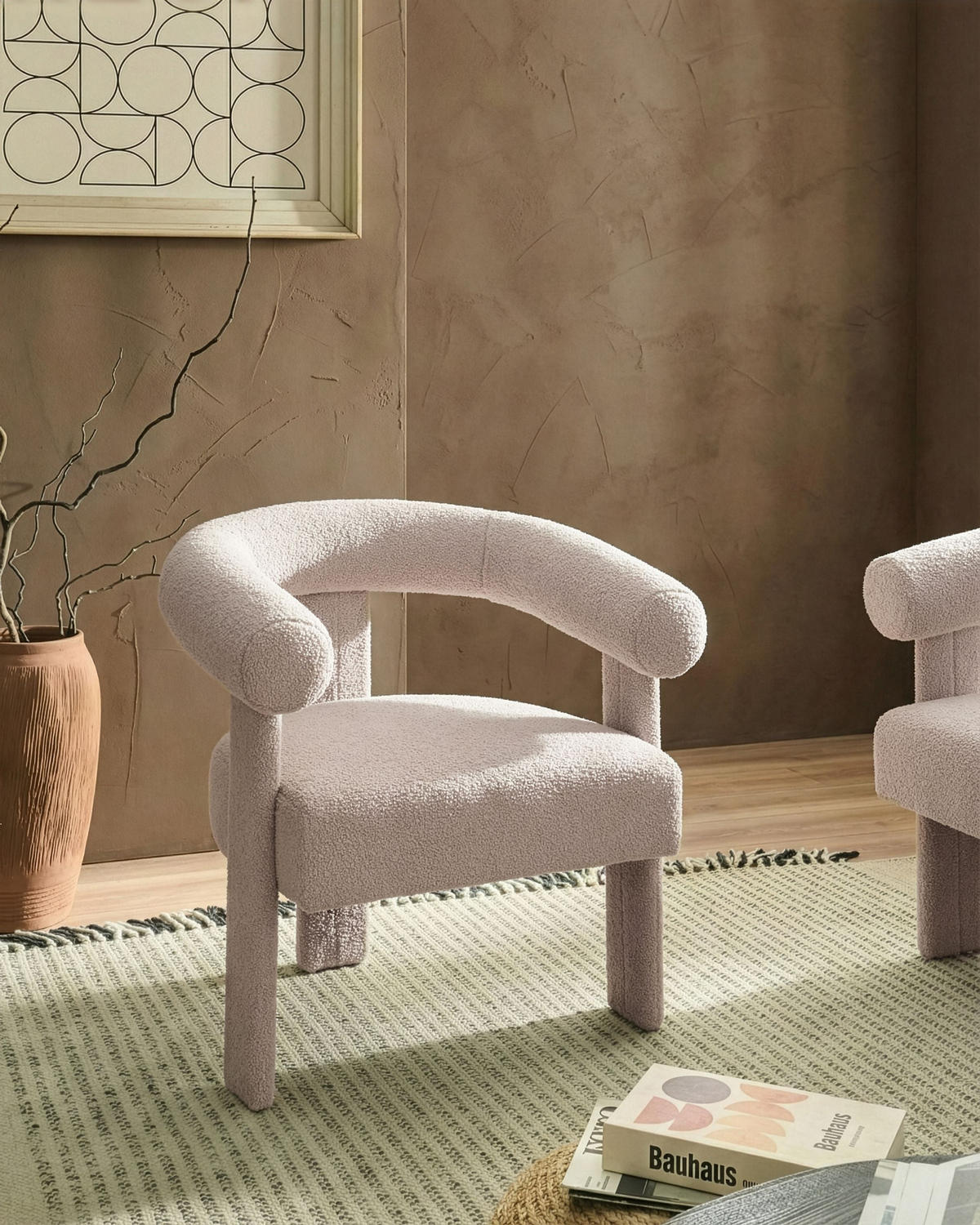 SESSEL Bouclé HellbeigeIlbro - Beige, Textil (77/76/68cm) - Beliani