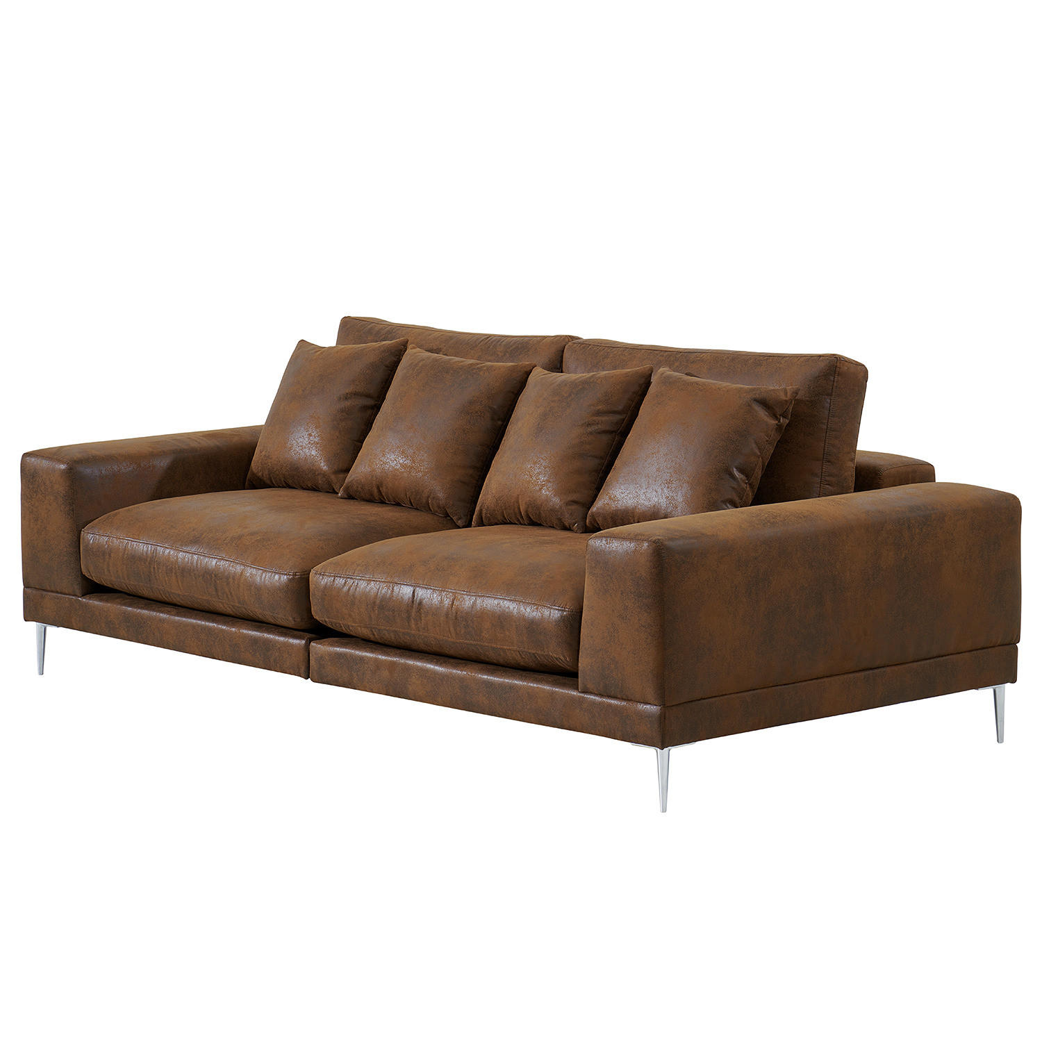 3-SITZER SOFA - Dunkelbraun, Textil (243/92/103cm) - home24