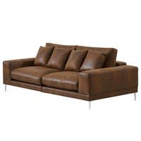3-SITZER SOFA - Dunkelbraun, Textil (243/92/103cm) - home24