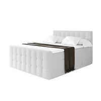 BOXSPRINGOVÁ POSTEL s matrací H3/H4 - IGAN-Z KING - 120x200 cm Bílá - bílá, kompozitní dřevo (123/200cm) - ALTDECOR