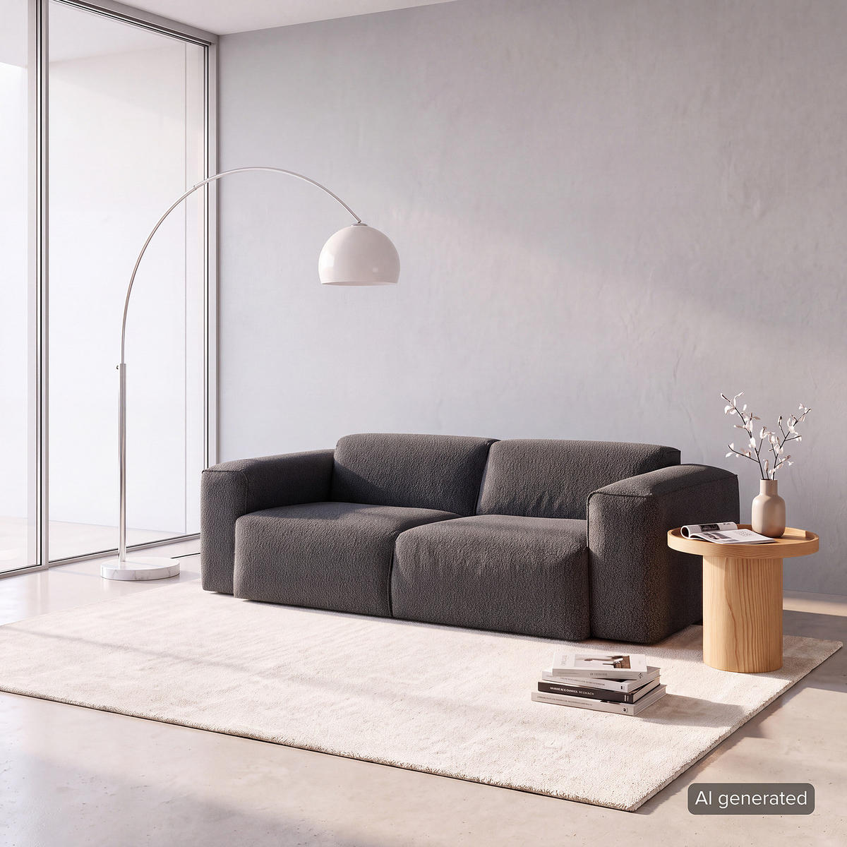 2-SITZER SOFA - Anthrazit/Schwarz, Kunststoff/Textil (220/71/102cm) - home24