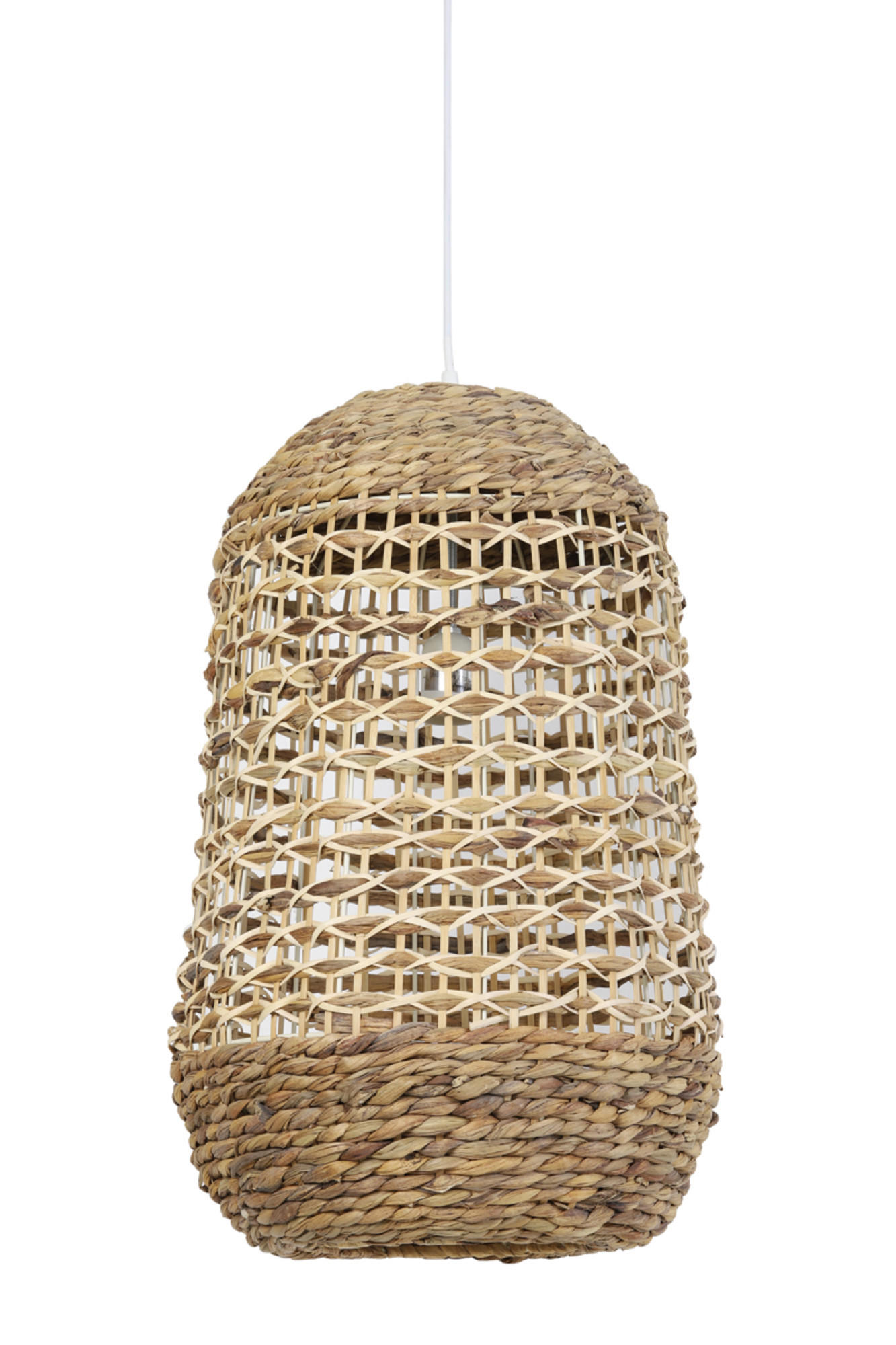 HÄNGELAMPE Tripoli Braun Ø37,5/58 cm - Weiß, Holz (37.5/37.5/58cm) - Light & Living