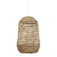 HÄNGELAMPE Tripoli Braun Ø37,5/58 cm - Weiß, Holz (37.5/37.5/58cm) - Light & Living