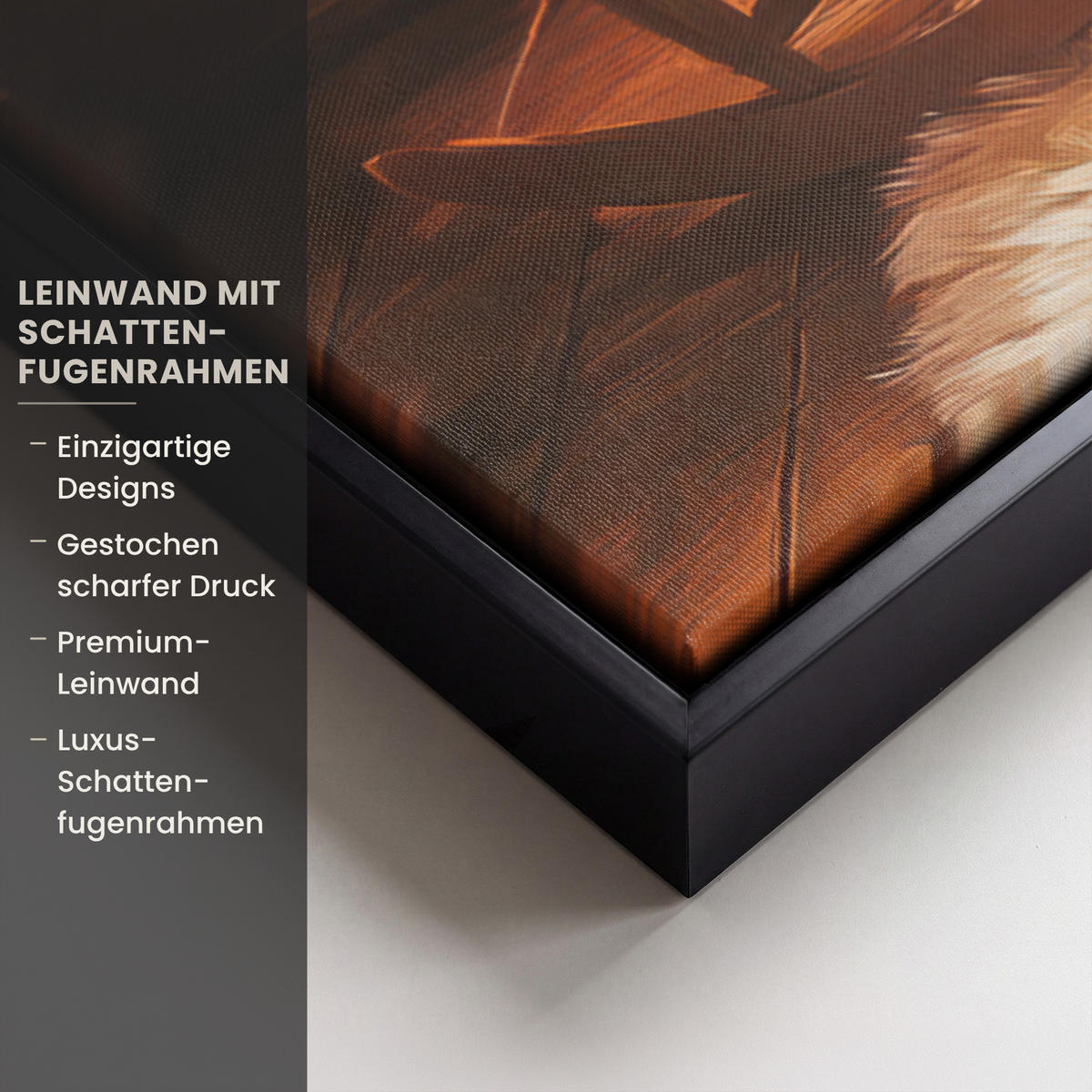 LEINWAND Bilder mit Rahmen - Winter - Weihnachten - Zuhause - Kamin - 100x70 - Bernsteinfarben, Textil (100/70cm) - MuchoWow