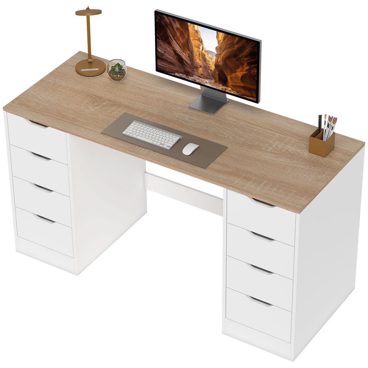 SCHREIBTISCH Naturfarben 53.0/140.0/75.0 cm - Naturfarben, Holzwerkstoff (53/140/75cm)