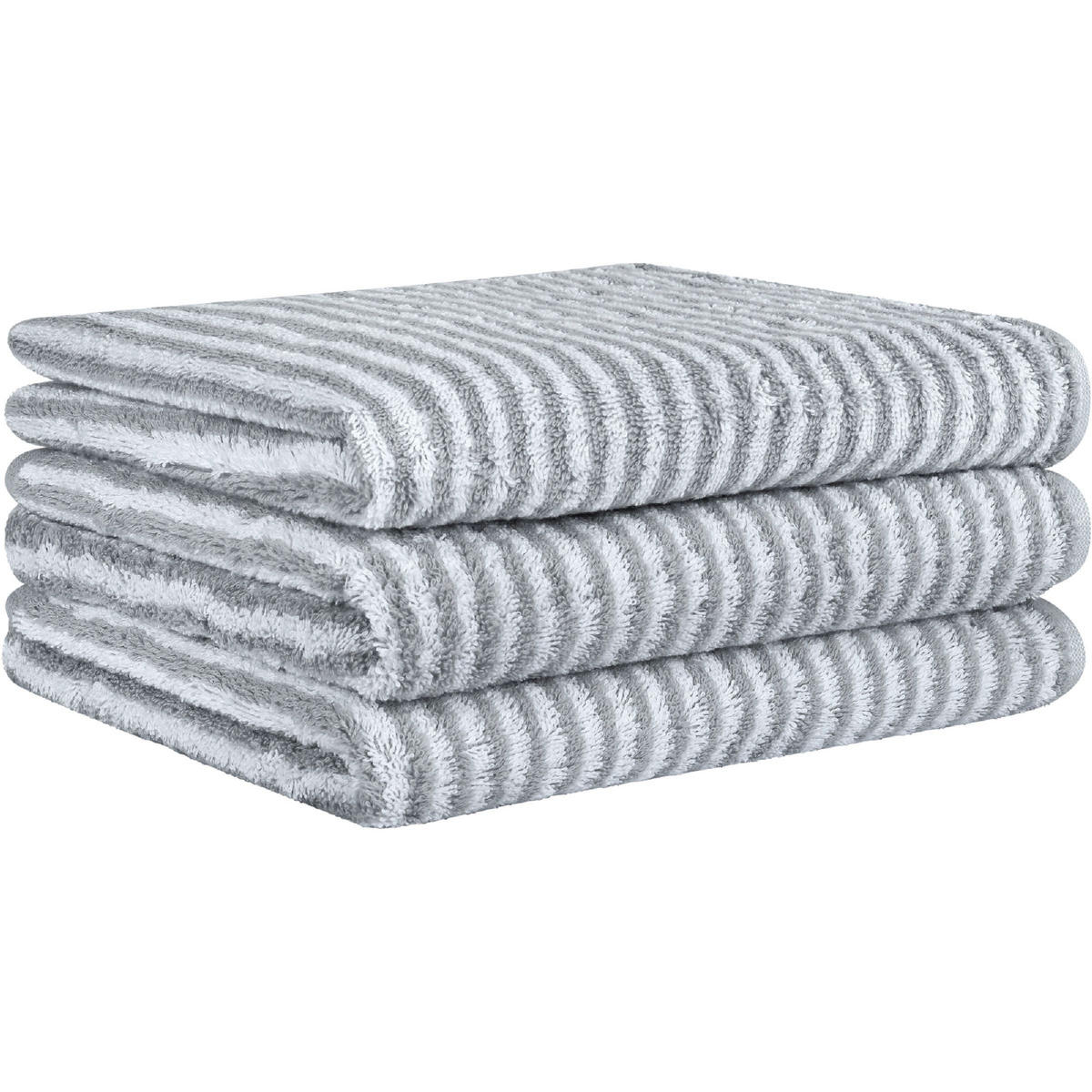 HANDTUCH TWO-TONE STRIPES 480 FIELD - 34 - Grün, Textil (50/100cm) - Cawoe