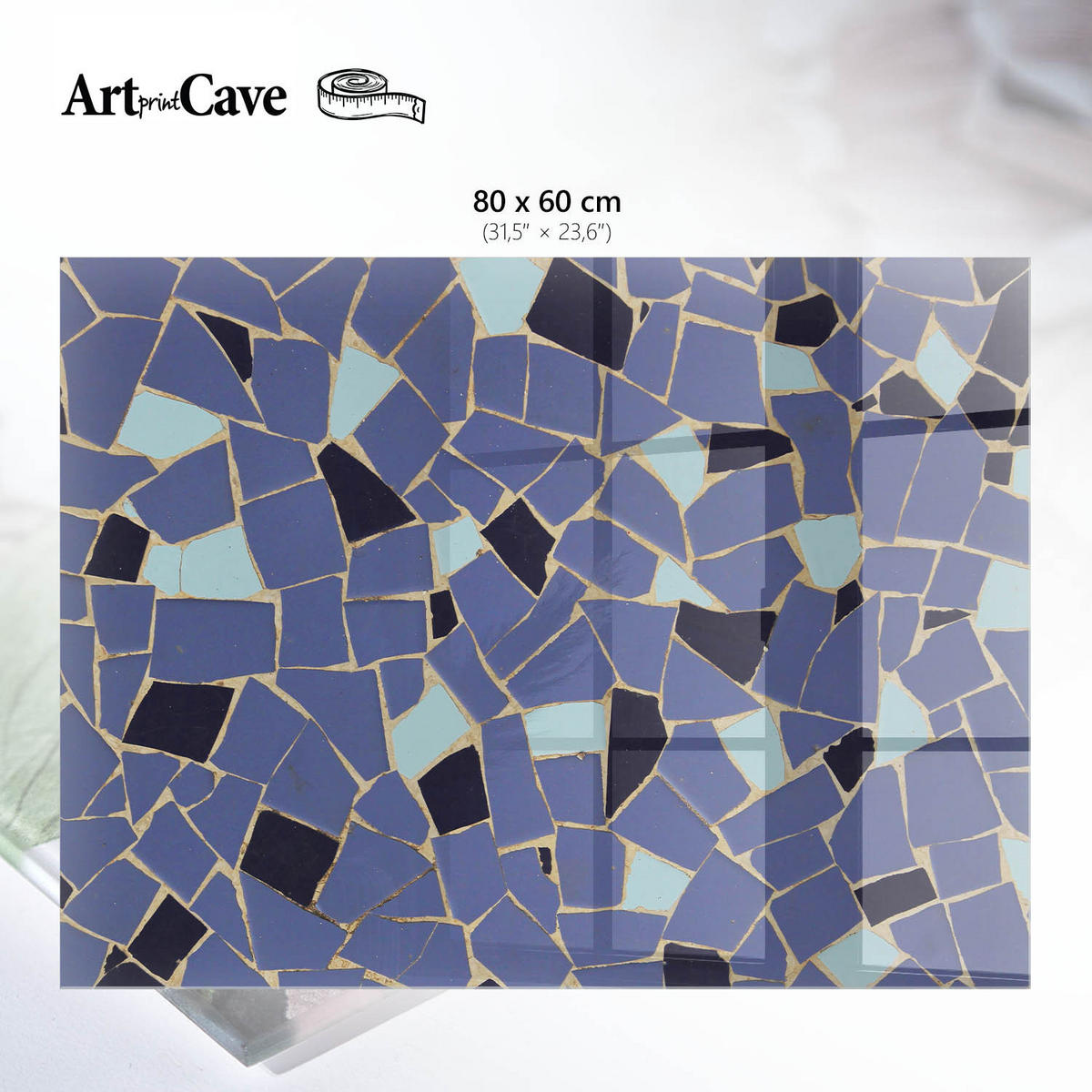 GLASPLATTE 80x60 cm – Buntes Muster - Creme, Glas (0.4/80/60cm) - ArtPrintCave