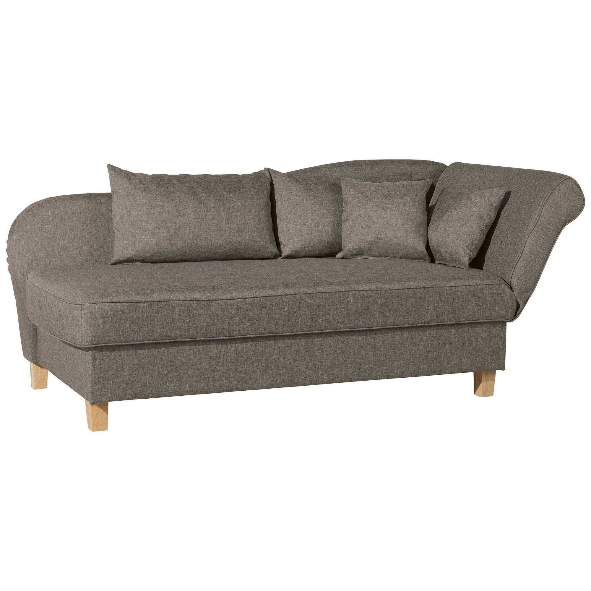 RECAMIERE mit Armteil rechts klappbar Katia Bezug Flachgewebe Buche natur / sahara - Sahara, Kunststoff (190/82/88cm) - 58aufmkessel