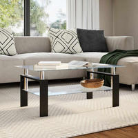COUCHTISCH Grau Transparent 95x55x40 cm Hartglas - Grau, Glas (95/55/40cm) - furnicato