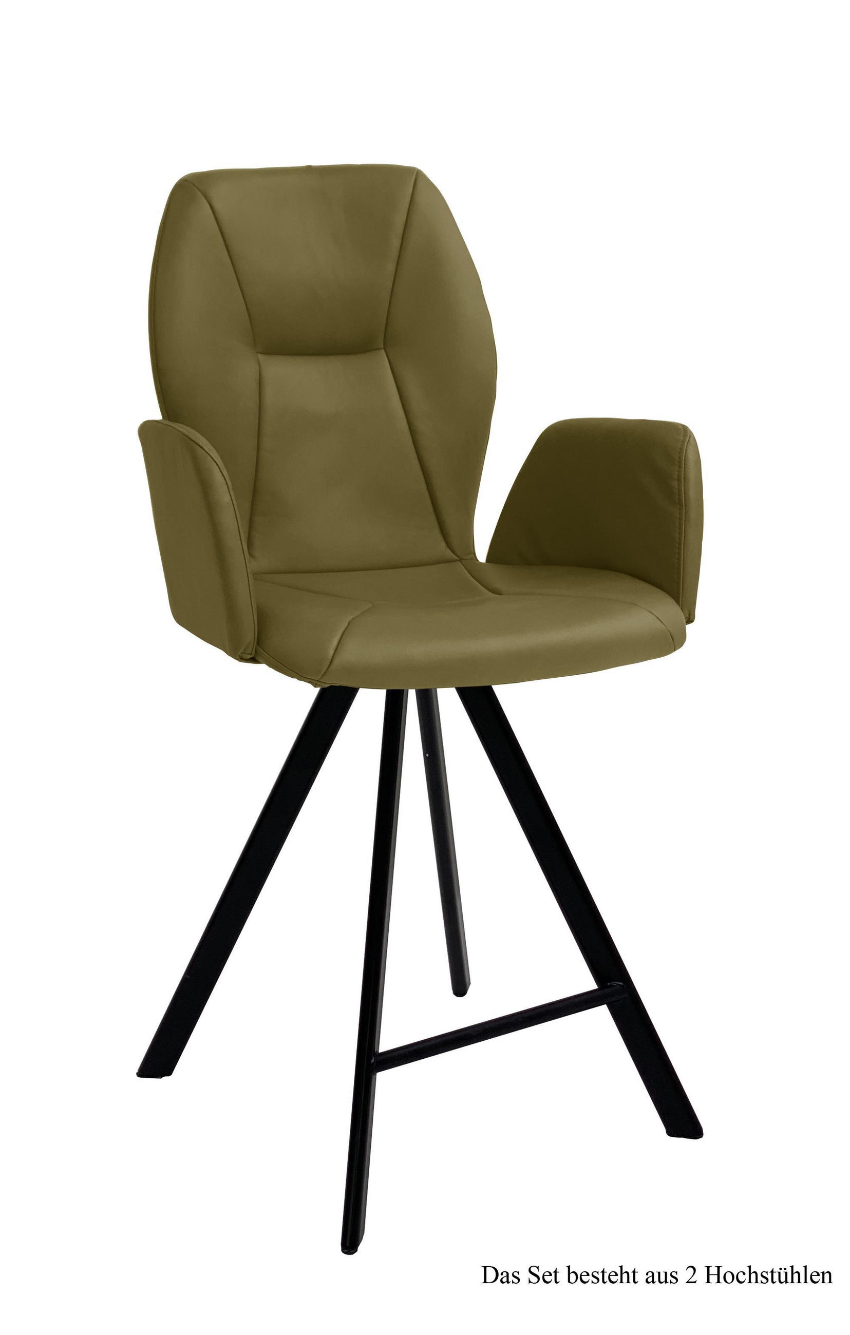 THEKENSTUHL (2er-Set) Deretka 58x109x60 Schwarz/Olivgrün - Schwarz/Olivgrün, Kunststoff (60/109/58cm) - 58aufmkessel