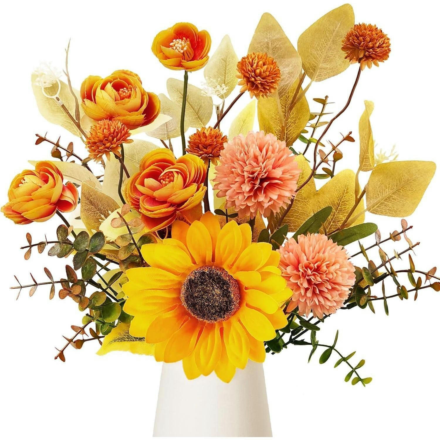 KÜNSTLICHER Blumenstrauß Herbst 8 Stück 32 cm - Multicolor, Kunststoff (32cm)