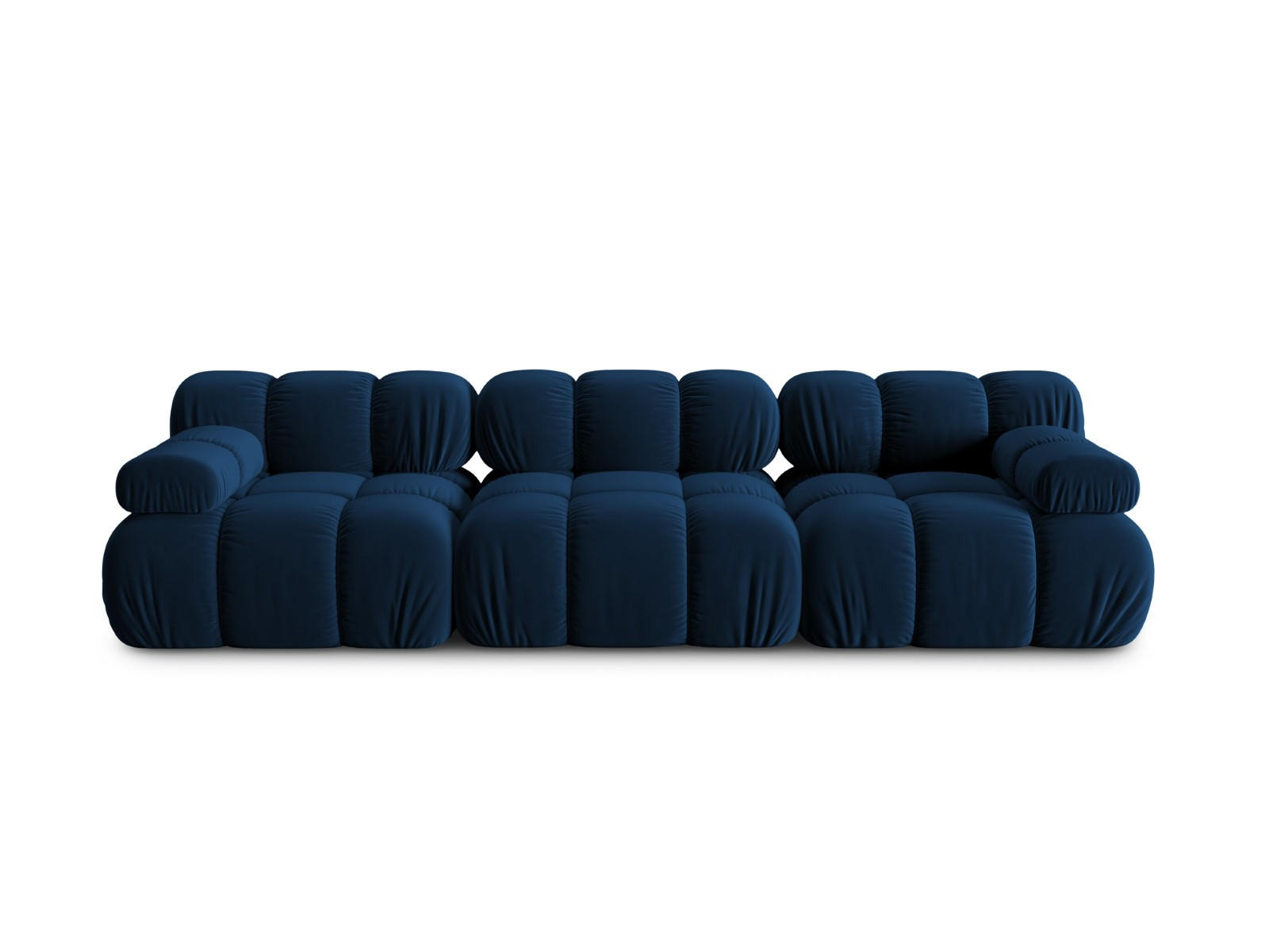 MODULARES-SOFA Bellis aus Samt königsblau 3 Sitzplätze - Blau, Textil (94/63/282cm) - Micadoni
