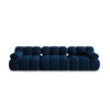 MODULARES-SOFA Bellis aus Samt königsblau 3 Sitzplätze - Blau, Textil (94/63/282cm) - Micadoni