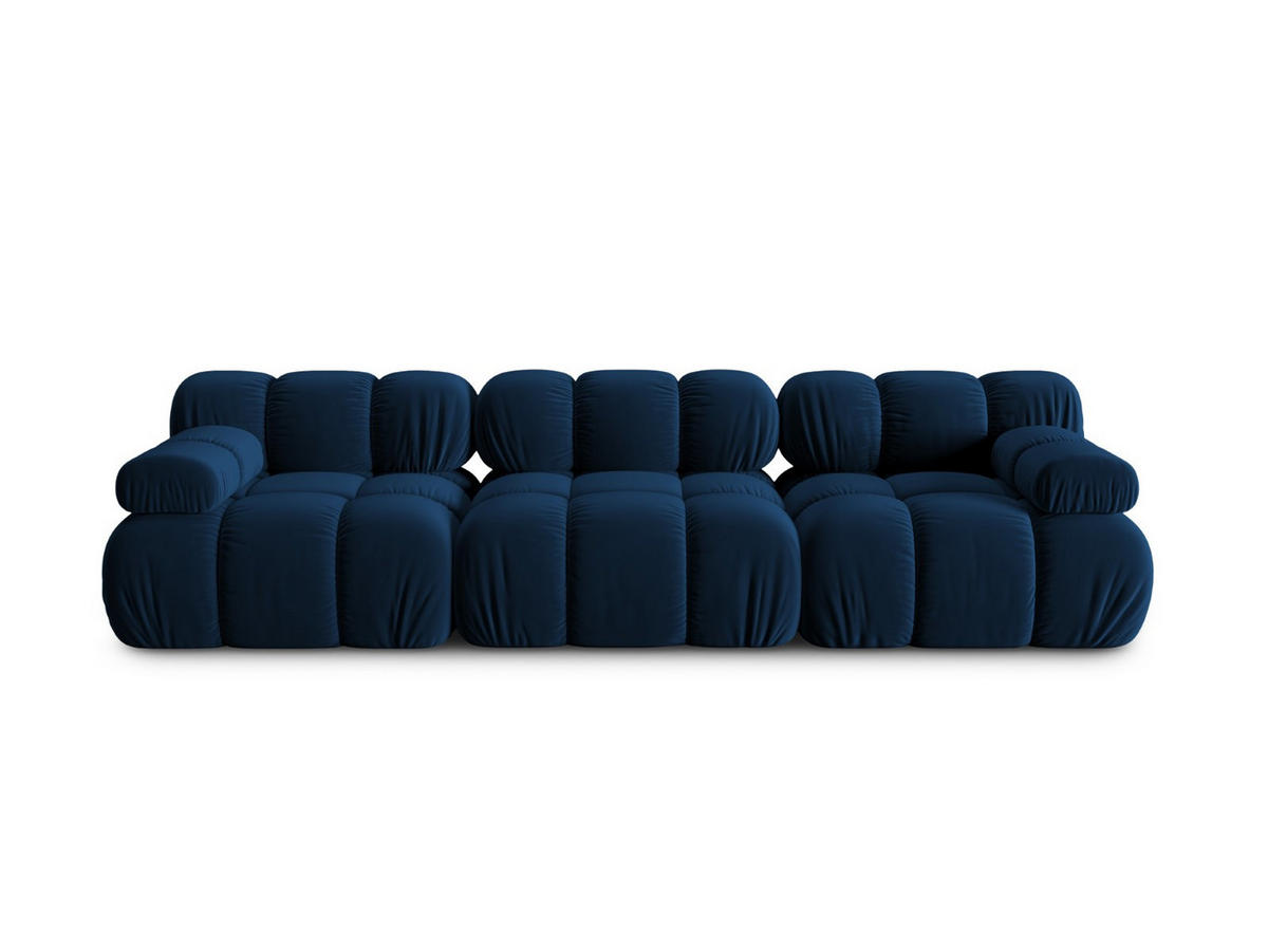 MODULARES-SOFA Bellis aus Samt königsblau 3 Sitzplätze - Blau, Textil (94/63/282cm) - Micadoni