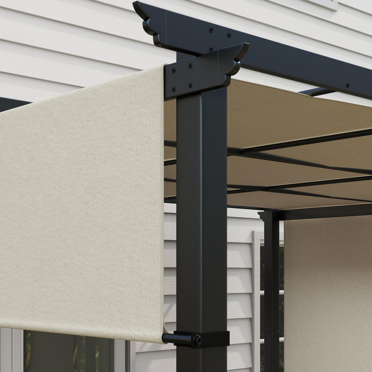 MARKISE Sonnenschutz. Pergola, wetterbeständig, inkl. Befestigungsmaterial, 3 x 3,5 m, Beige - Beige, Metall (357/235/296cm)