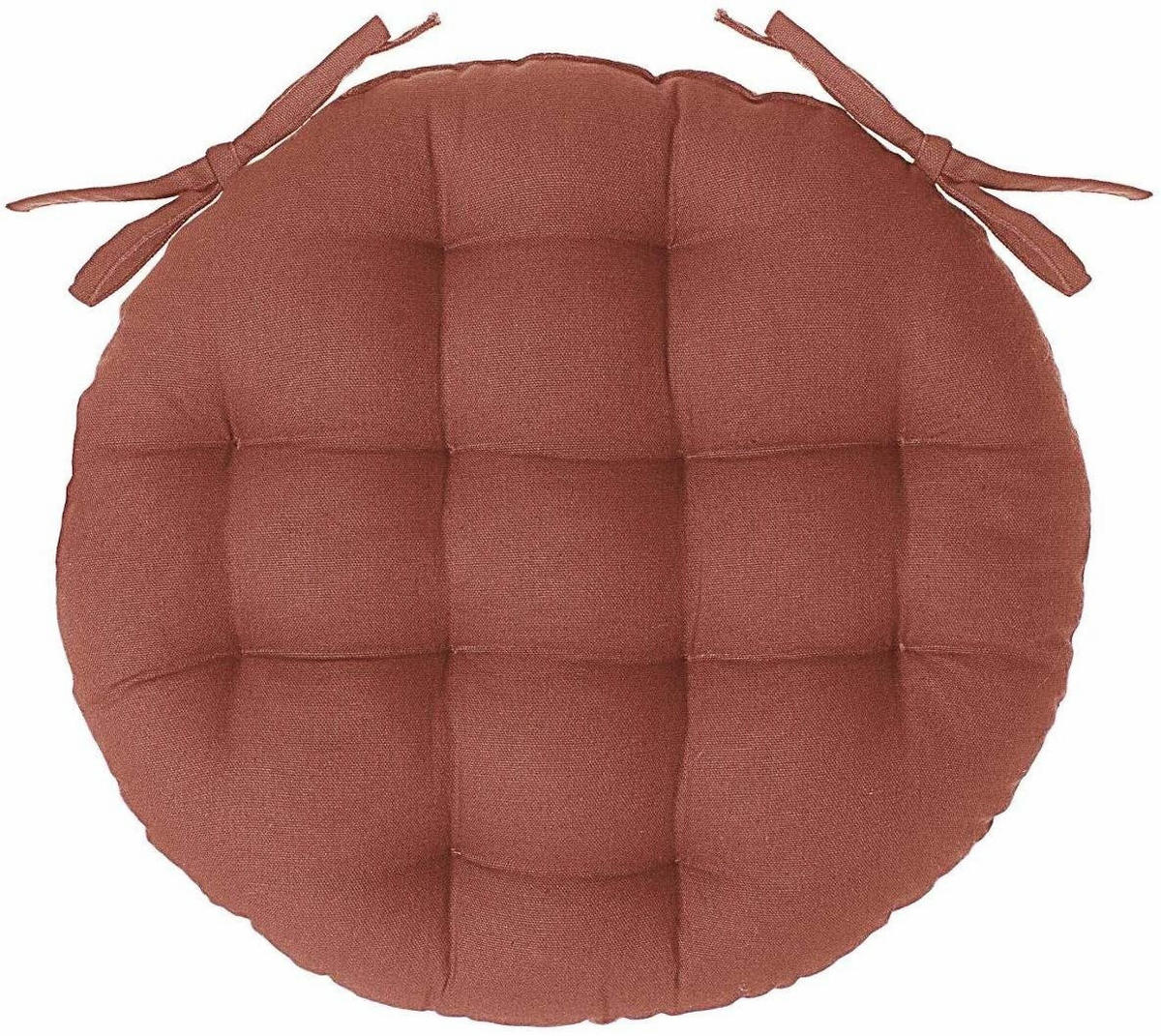 RUNDSTUHLKISSEN Orange Ø 38 cm - Rot, Naturmaterialien (38cm) - Atmosphera Createur d´interieur