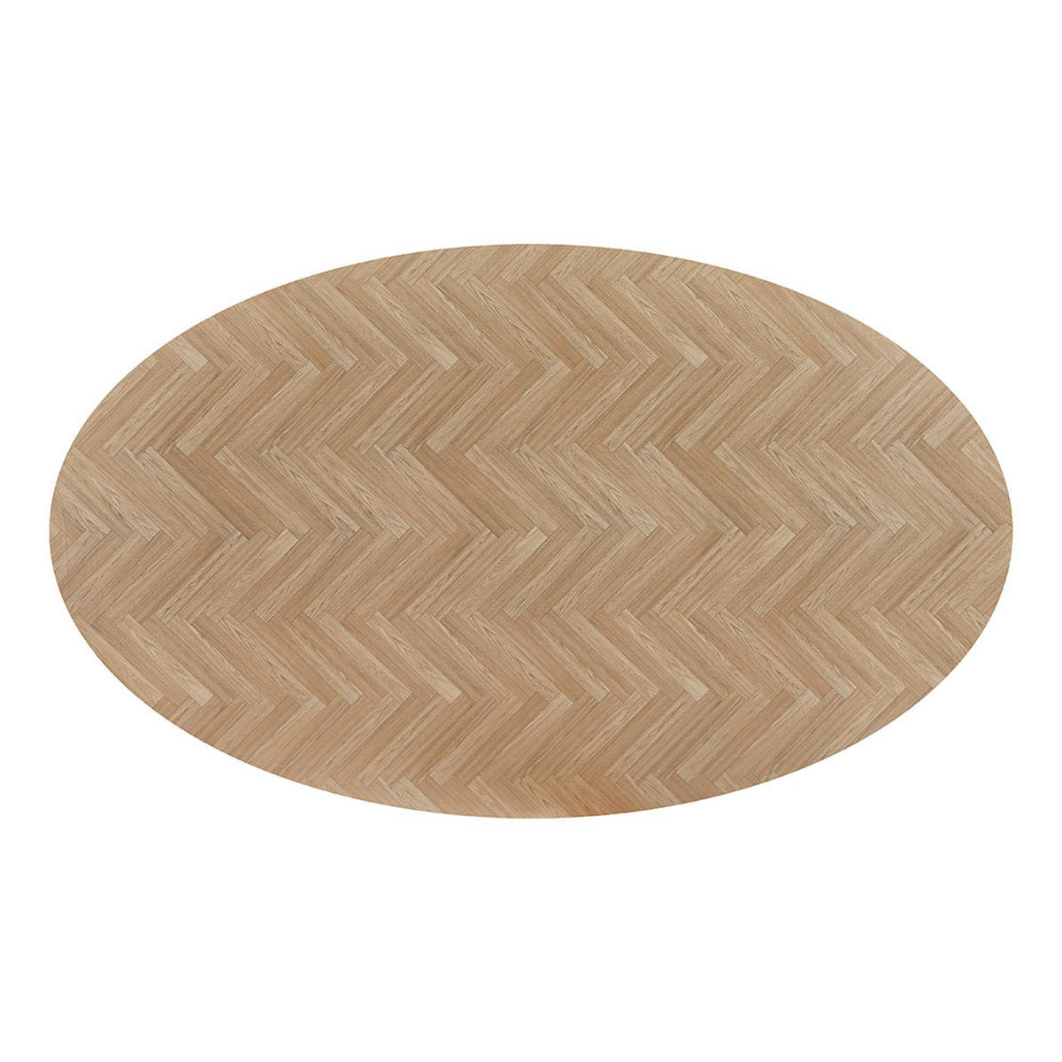 ESSTISCH OVAL AVENTIS - Fishbone Oak, 200 x 120 cm - Braun, Holz (200/120/4cm) - Home Deluxe