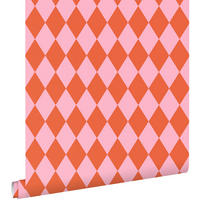 TAPETE Karomuster 50 x 900 cm - Orange, Papier (50/900cm) - ESTAhome