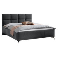 POLSTERBETT Genua - Schwarz/Naturfarben, Holz/Holzwerkstoff (140/200cm) - MIRJAN24