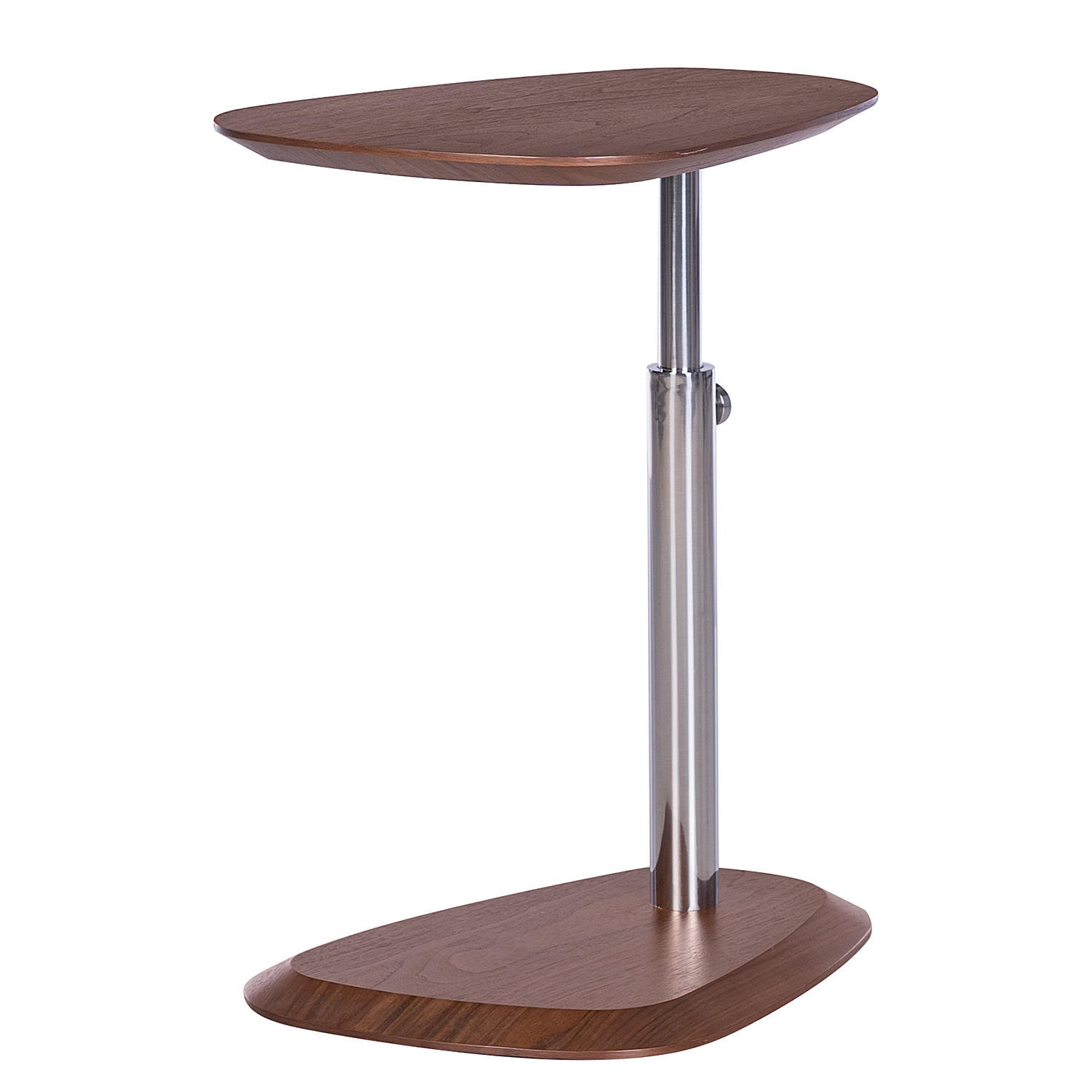 BEISTELLTISCH - höhenverstellbar, Echtholzfurnier / Metall - Walnussfarben, Holzwerkstoff (35/48/68cm) - home24