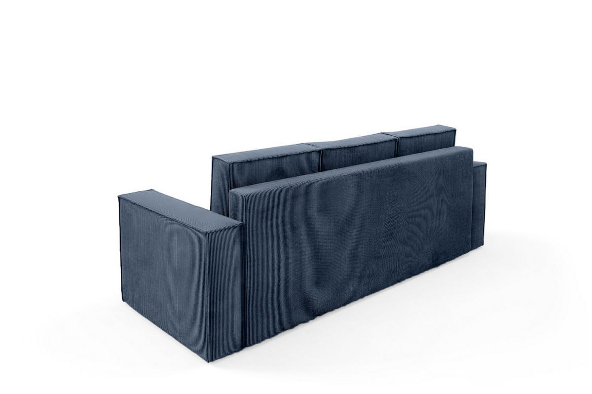 SOFA Roda Dunkelblau, Kordsofa mit Schlaffunktion - Dunkelblau, Holzwerkstoff/Textil (248/93/96cm) - Bettso